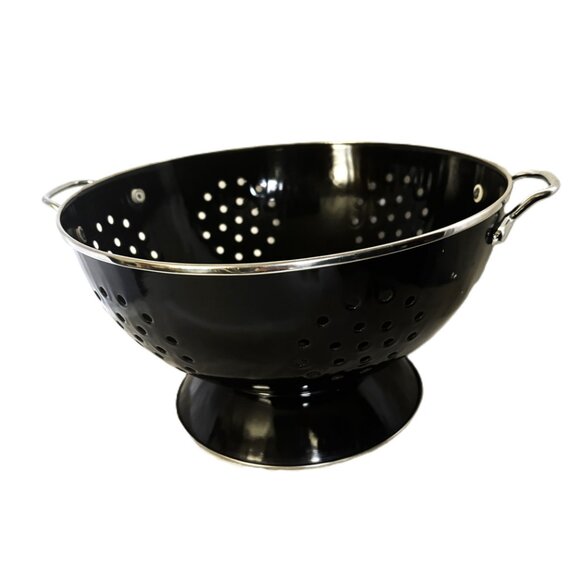 Colander Black Powder Coated Enamel  5 Qt Size - Picture 8 of 14